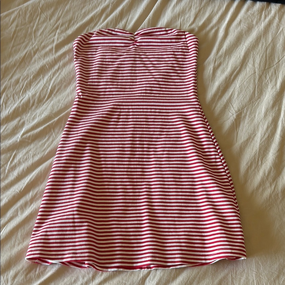 Princess Polly Strapless Striped Mini Dress Size 4